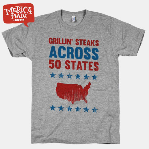 mericamade:
“ Grillin’ Steaks Across 50 States! Get your grill on with this awesome USA grilling design. Good for indoor food parties or outdoor cookouts, all across America!
”