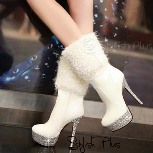 White Boots from Stylish Plus