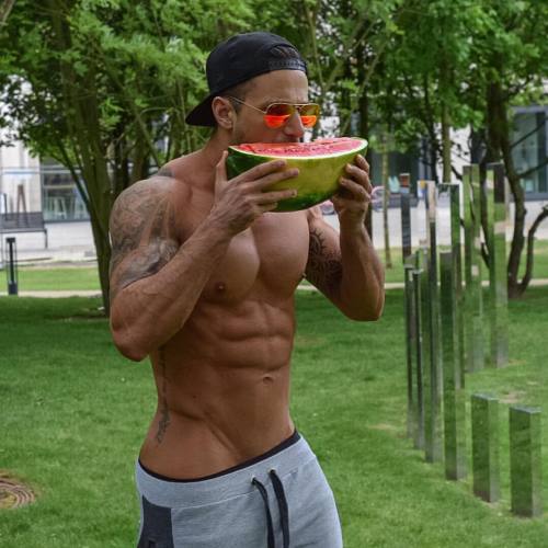 hautenola:  Watermelon never looked so juicy, now has it? A stunning @adamcam10, ladies and gents. 