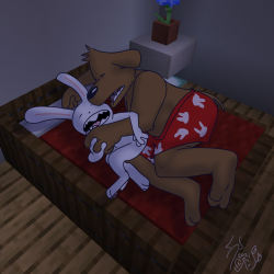 timegearremix:what if we slept in the Minecraft double bed (and we&rsquo;re both