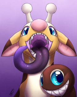 shikaro: a mawshot of my girafarig, Topsy! result of my second mawshot poll on my twitter.                       aaahhhh i love this a lot &lt;3