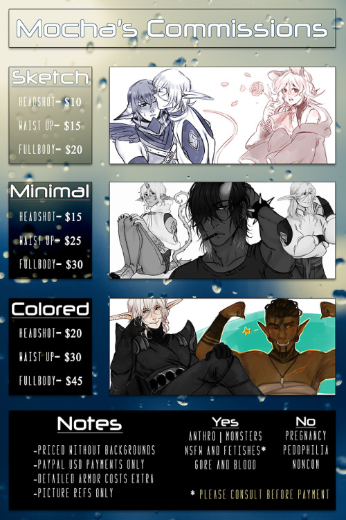 sassymocha: I’m opening up commissions to anyone that’s interested. There’s only g