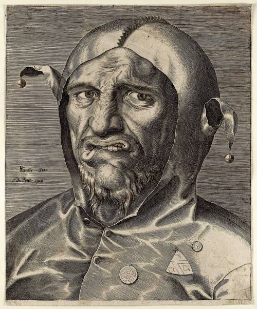 sculppp: Philip  Galle (1537 – 1612) “Head of a Fool” c1560