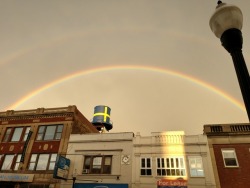 9pieceboom:  Double rainbow outside of work