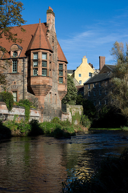 Late burst of summer in the Dean Village, Edinburgh, Scotland