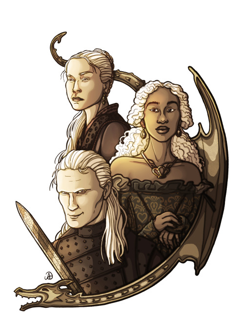 Rhaenyra, Laena and Daemon in House of the Dragon… hope we’re getting a fullbody view of laen