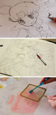 kawaiidildos:  madoka07:  2014 “Magical Girl” Acrylic paint, Canvas F10 17.91x20.86 exhibition work&ldquo;Magical Girl Heroines: Sailor Moon and sailor senshi&rdquo;http://www.facebook.com/events/658896564156271 Making video :) / Canvas art “Magical