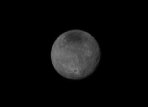 CharonThis photo of Pluto’s largest moon, Charon, was taken by the LORRI instrument on the New Horiz