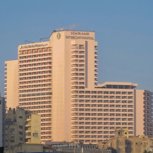 One of the other megahotels that have bricked up the Nile Corniche in the center of Cairo in the mas