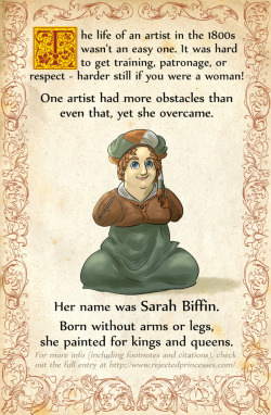 owlsofstarlight:  rejectedprincesses:    Sarah Biffin (1784-1850): The Artist Who Painted With Her Mouth Full entry here. Patreon here. Books here – yes, the second book is out!.  And if you’re around HeroesCon in North Carolina this weekend, I’ll