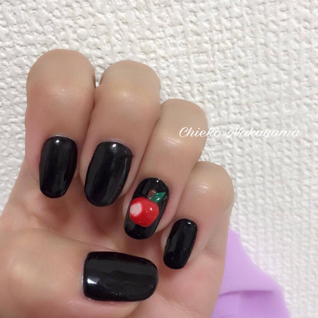 Fancynails デスノート観ながらネイルオフしてたらそのままリュークのかじったりんごにしました