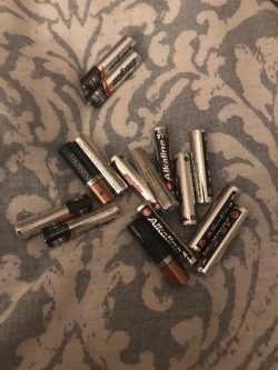 laurenethedream:  Ok maybe I do need to invest in a corded vibrator. This is about two weeks of masturbation. It takes two AAA batteries at a time.  I highly recommend a corded wand, saves lots of batteries 😊