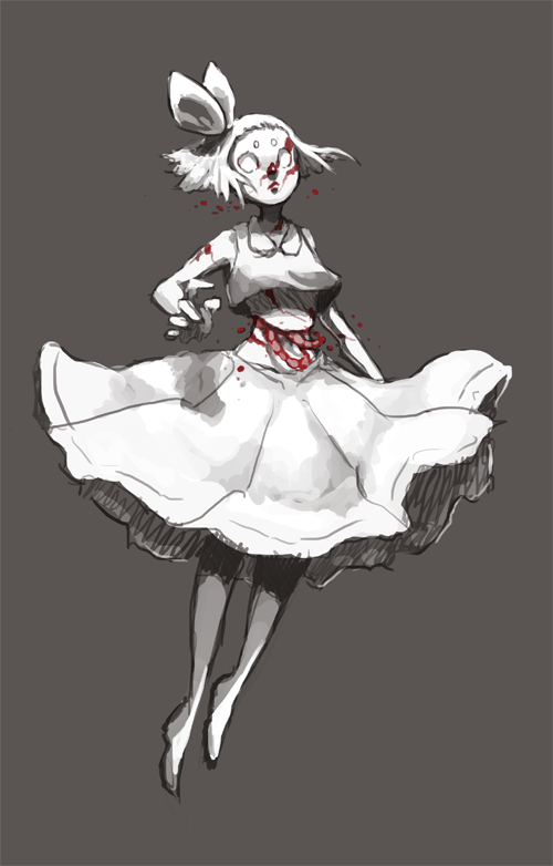 rejamart:  Nona is a ghost. She was killed when the circus lion turned on her in