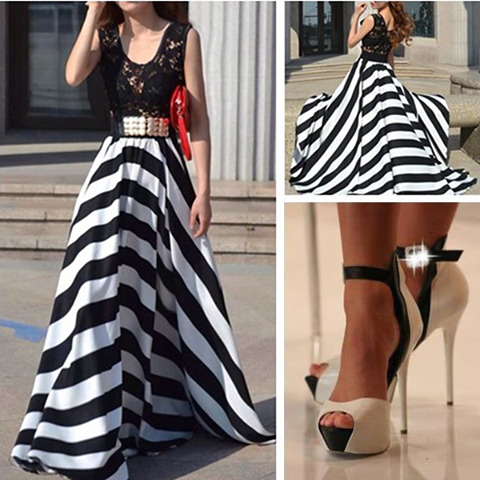 Wanna try the black & white striped maxi dress?