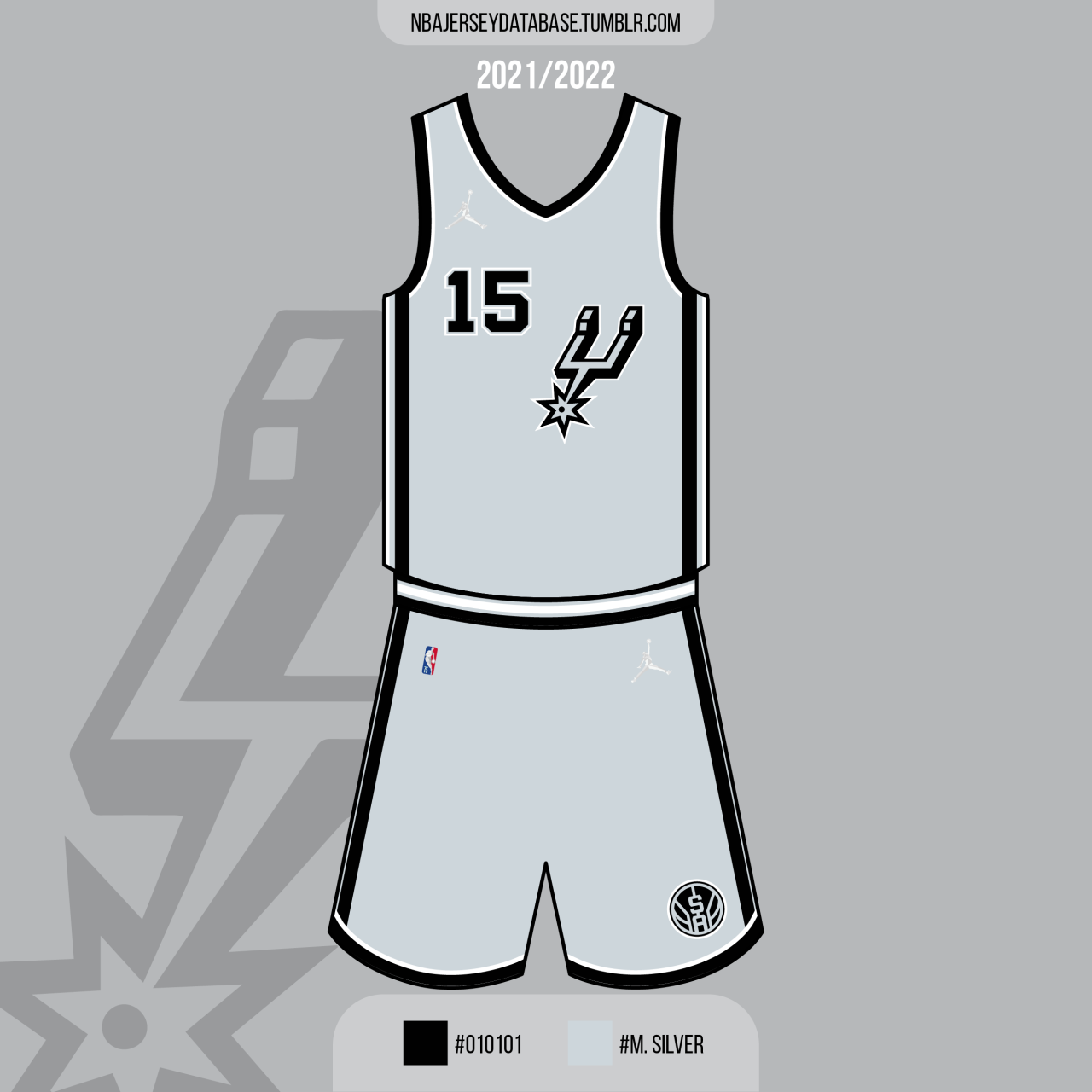 NBA Jersey Database, San Antonio Spurs City Jersey 2021-2022