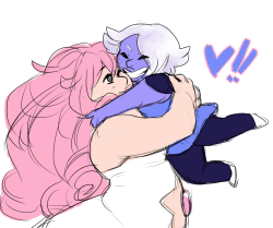 crimpeekodraws:  Rose Quartz and Amethyst fusion prompt, Chalcedony!  omg yes! &lt;3 &lt;3 &lt;3