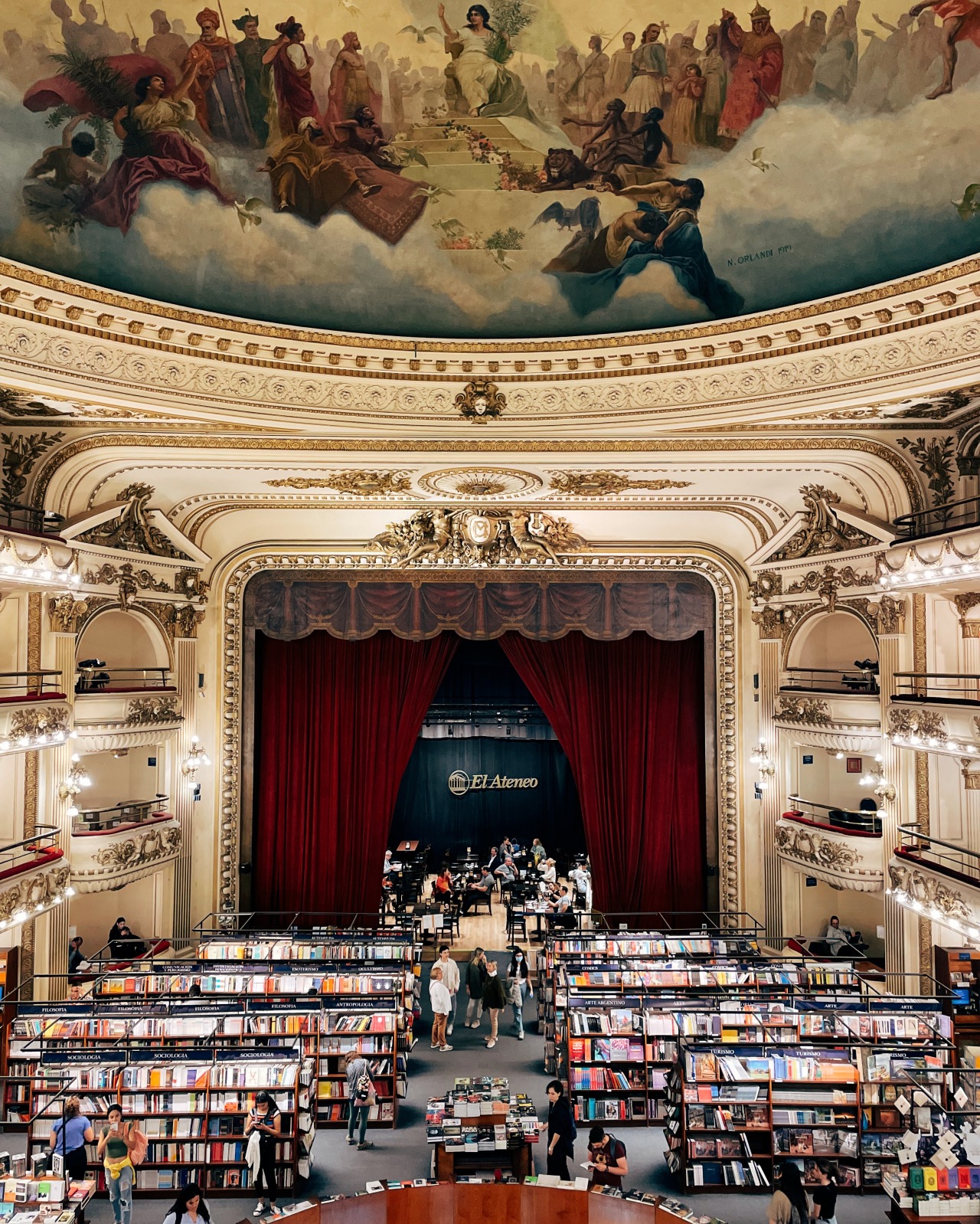 The beyond gorgeous El Ateneo Grand Splendid bookstore in Buenos Aires, Argentina.