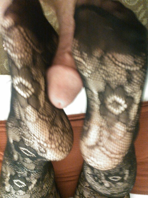 Porn photo Stroking with nylons