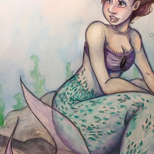 Getting around to coloring some of my #mermay mermaids, and here’s the first one! I am experimenting