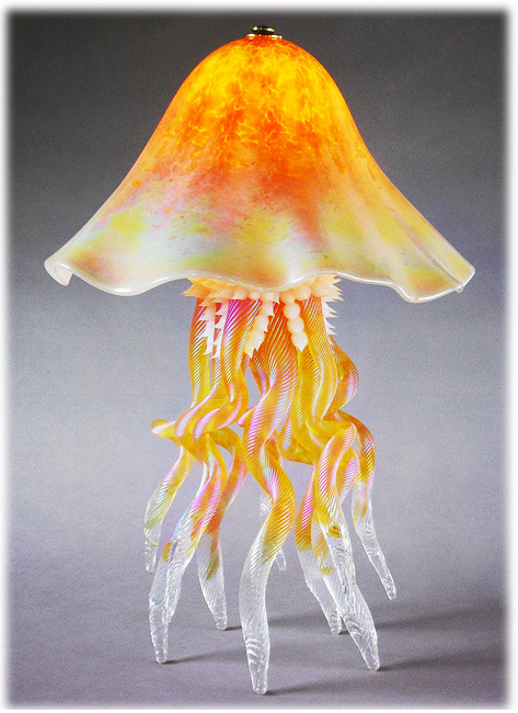 fuskida:  Blown Glass Jellyfish Table Lamps  by Joel Bloomberg -source- 