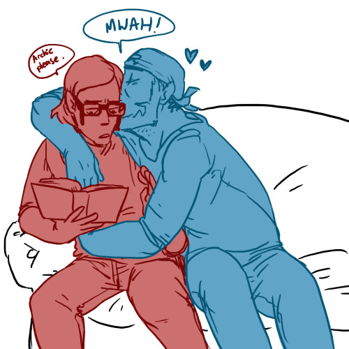 sillyandquiteawkward:I really like archie and maxie in a domestic relationship+kissing. this is very