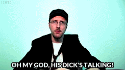 4sharps:  thatchickwiththegifs: Foodfight freaks out the Nostalgia Critic [x]  #if i liked Jontron’s review i’m sure i’ll LOVE this 