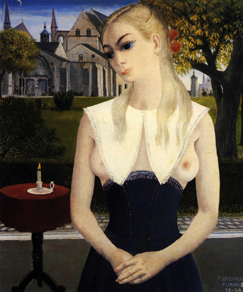 lanangon:  dappledwithshadow: Little Marie, Paul Delvaux, 1969.