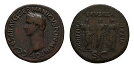 emthehistorygirl:This Roman Sestertius depicts the three sisters of Caligula in guise of Securitas (