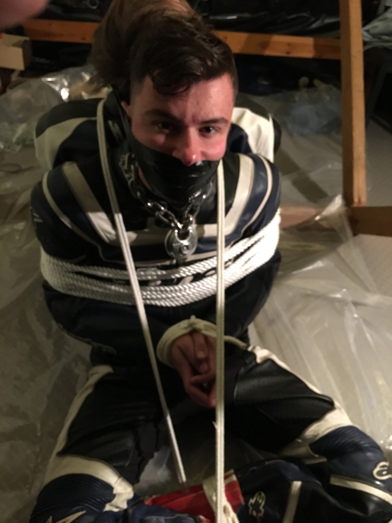 jamesbondagesx:  Biker boys, bound and gagged back to back 