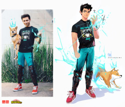 rossdraws:  An OOTD collab did with Uniqlo! This one is My Hero Academia themed where Milo turned into an electric fox prince (Probably can kick my butt 😅) They’re also giving me shirts to give away in this week’s Fan episode! Can’t wait and