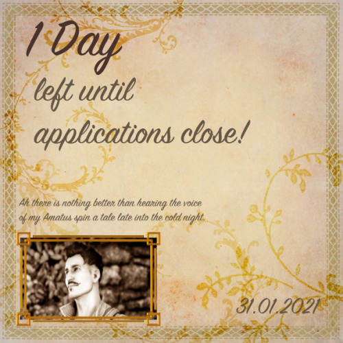 ATTENTION EVERYONEThere is only 1 DAY left to apply as a contributor! If you want to participate, ma