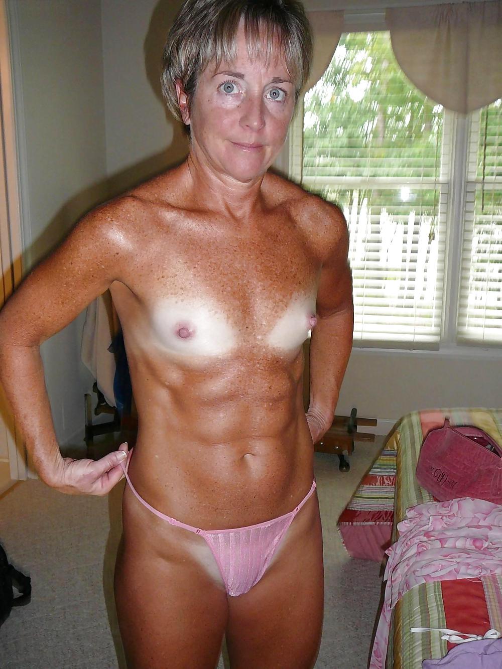 Flat chested mature mom
