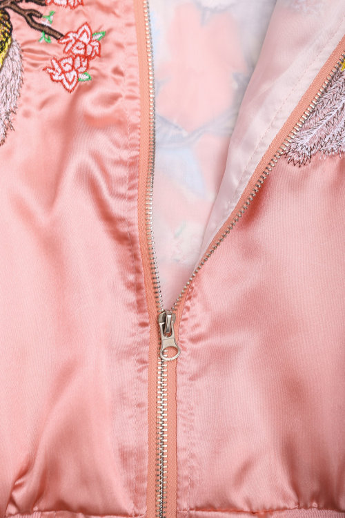 roseglam:Pink Bomber Jacket