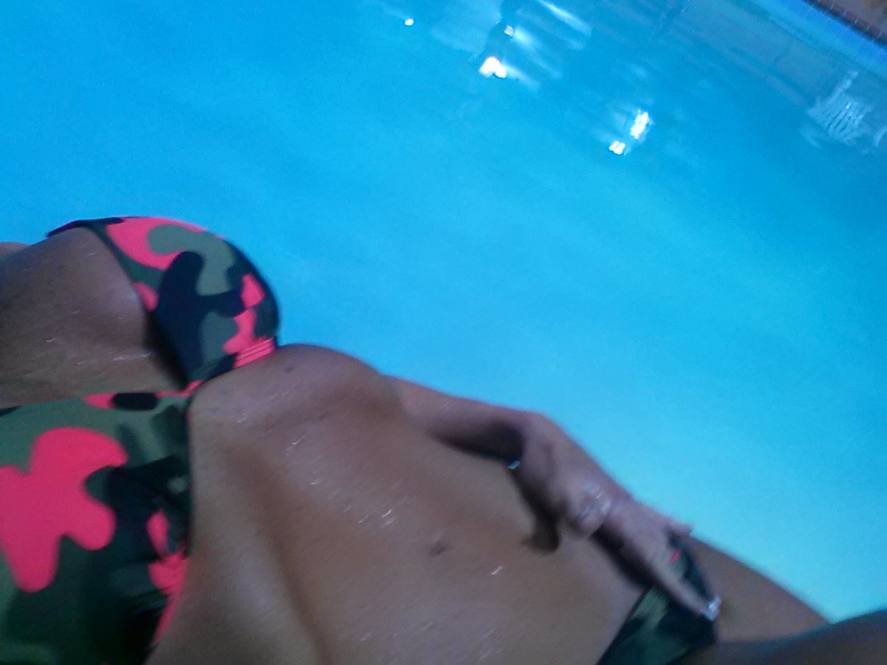 tylerstrouble:  Layin’ around the hotel’s indoor pool…