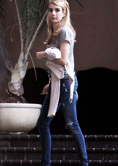 roberts-emma:At the Hotel “Chateau Marmont” in Los Angeles - August 24, 2014.