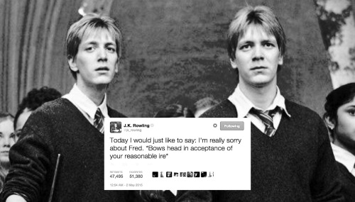 magicfolk:Harry Potter + J.K. Rowling’s tweets