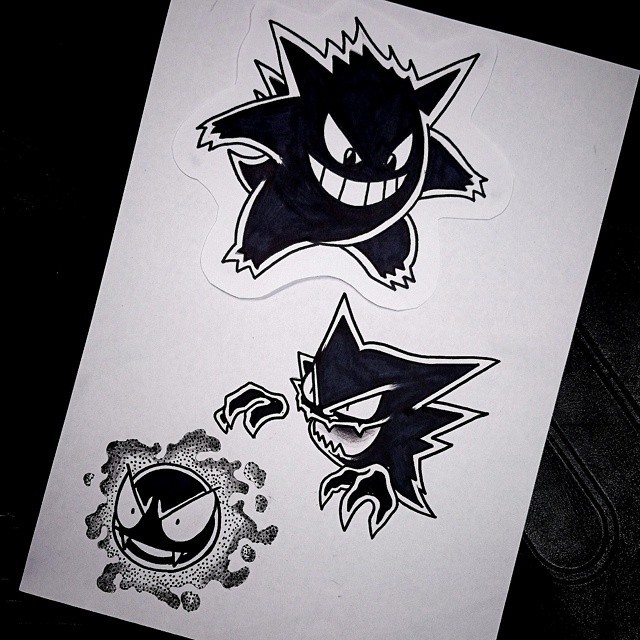 Pokémons Fantasmas  Pokemon sketch, Gengar pokemon, Pokemon tattoo