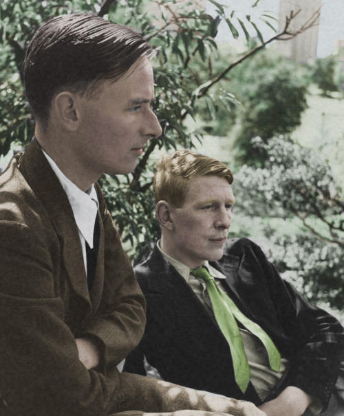 Christopher Isherwood and W. H. Auden in Central Park, New York, 1938