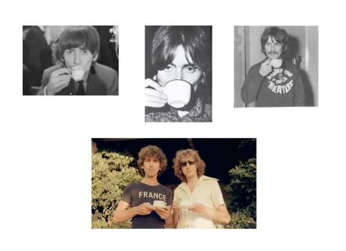 thateventuality: George Harrison and tea appreciation post Photos: Harry Benson, The Beatles Book, K