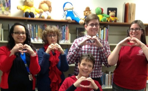 Today is Wear Red Day in support of women’s heart health. Library staff at Gritters Library ar