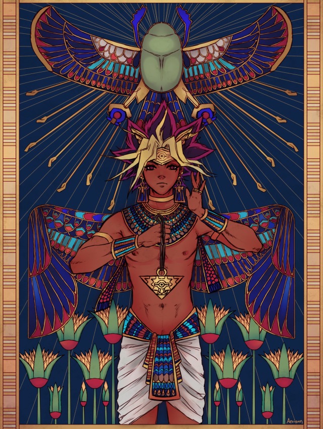 normal people: YuGiOh is about children's card games lmao me: did you mean: a literal fuckton of ancient egyptian imagery?