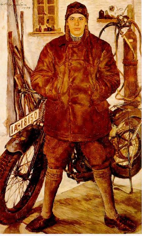 Motocycliste, by Lotte Laserstein, 1929 (via figurationfeminine.blogspot)