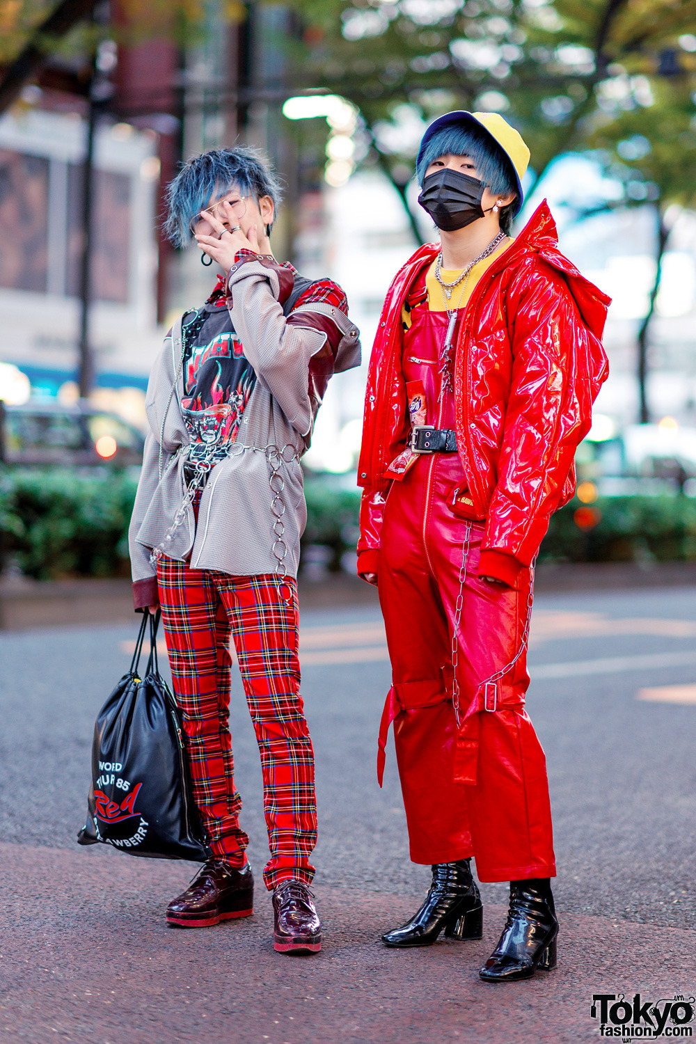 tokyo-fashion:  19-year-old Taso and 18-year-old Zaki on the street in Harajuku wearing