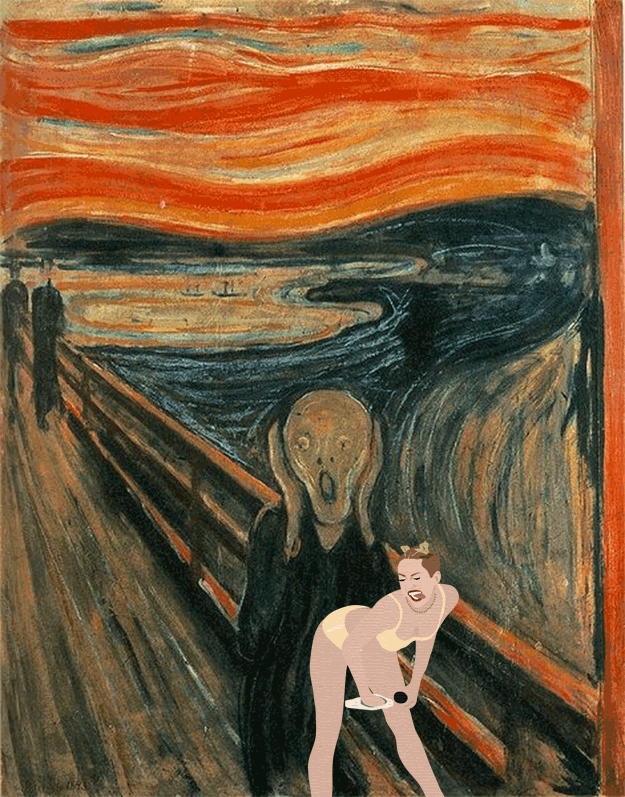 timothydelaghetto:  brittiepoo:  vitchtor:  Miley Cyrus twerks in famous paintings