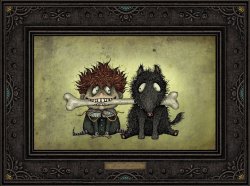 ilanawexler:  Rickon Stark, Shaggydog, Sansa Stark, and Ghost, Tim Burton-style by bubug