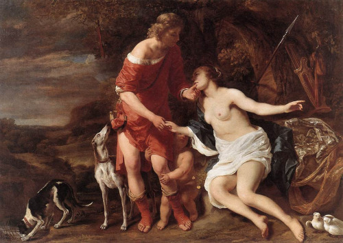 femalenudityinwesternpainting: “Bacchus And Ariadne”, “Venus And Adonis” by 