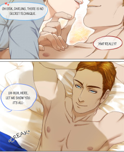 garnetquyen:  Oho~ This little comic, which based on a scene from Betty’s fic: “The Beat that My Heart Skips”, is a promised reward for daddy Ike &gt; 3 o~&lt;3 Congratulation for finally done with your finals, and everyone else too! *pets you