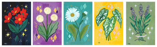 itsc: I’ve added two more of my botanical gouache pieces to my print shop! ✨✨ graycatatelier.b