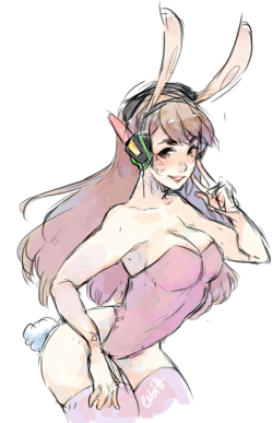 eubit:  Battle Bunny D.Va! Been obsessively playing overwatch ; w ; 