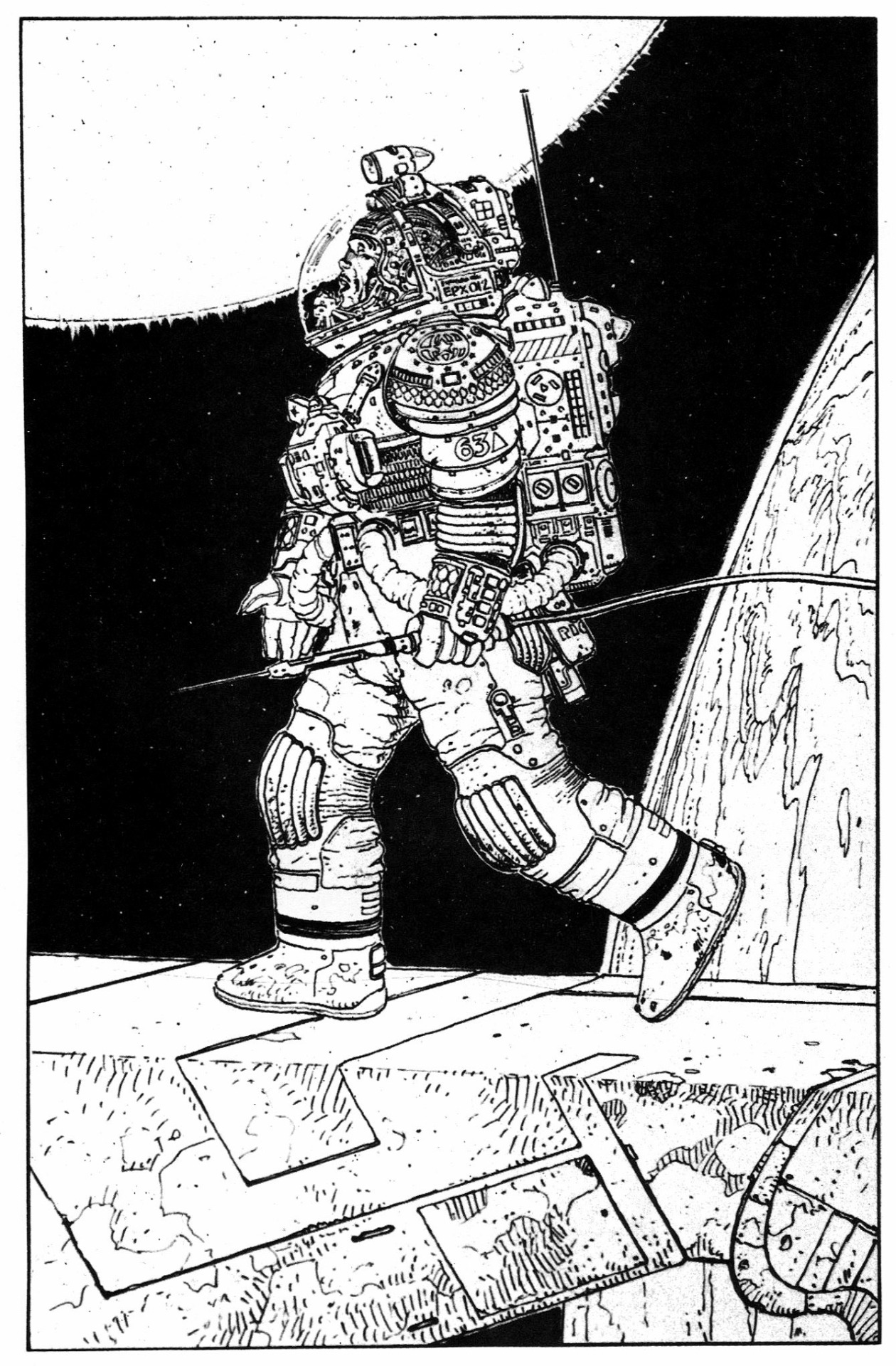 gameraboy:  Jean “Moebius” Giraud and Ron Cobb’s designs of the space suits